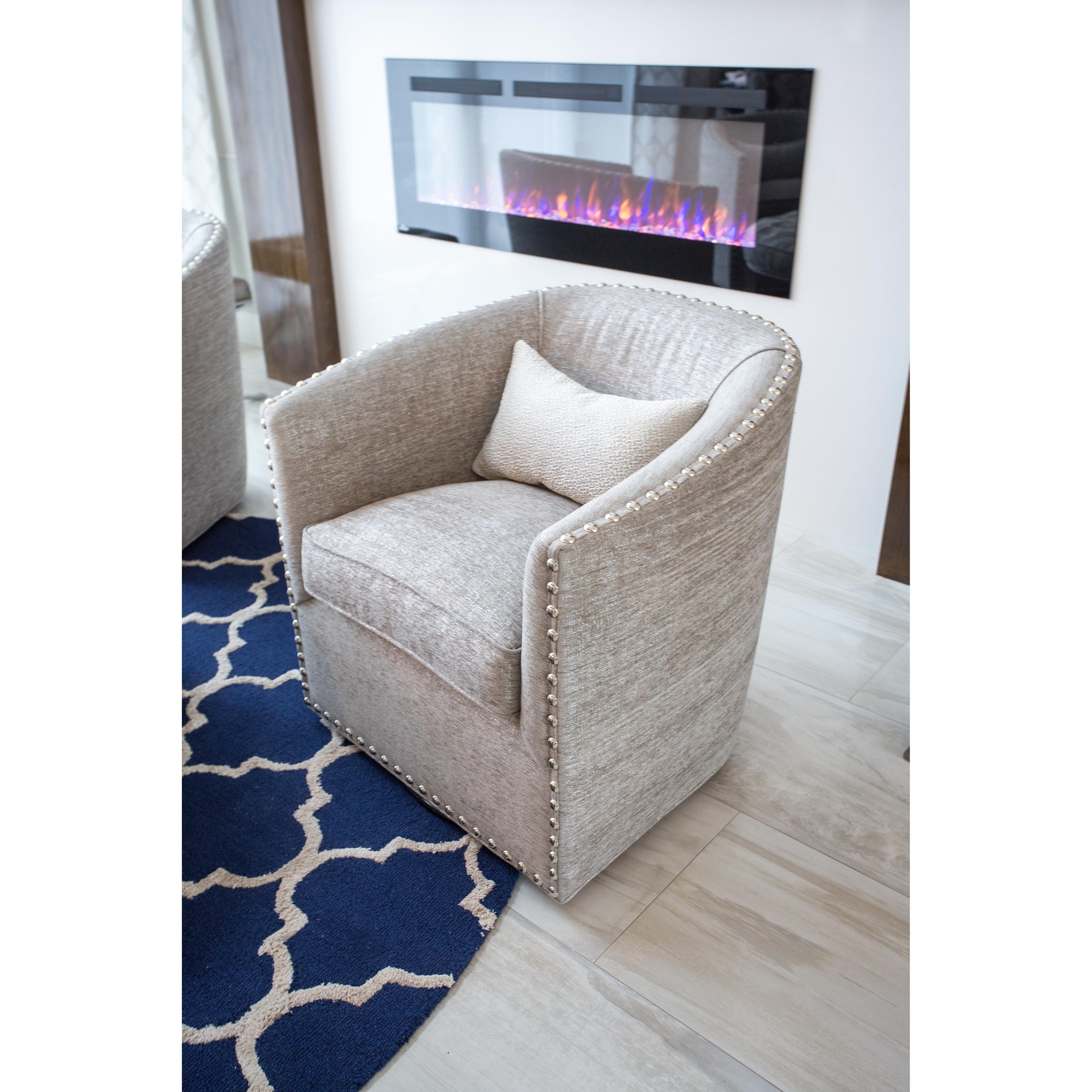 Norwalk Sally 76 22 Transitional Swivel Barrel Chair Lagniappe Home Store Upholstered Chairs